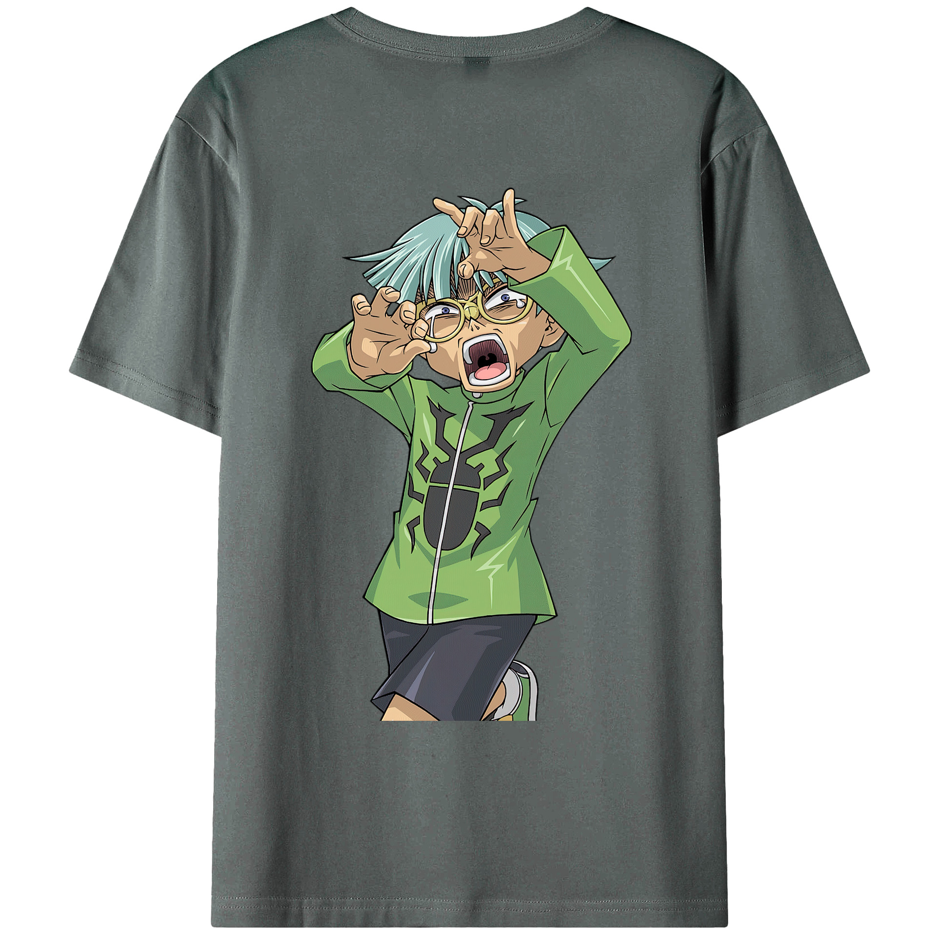 （画像用） 遊☆戯☆王 Yu-Gi-Oh! 綿100％ メンズ半袖Tシャツ（バックプリント） 通気性